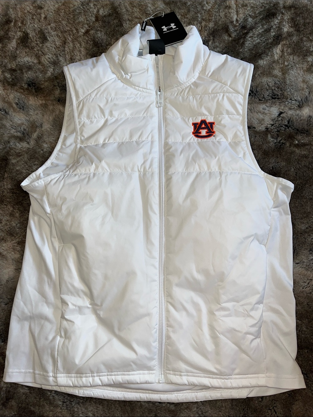Auburn Tigers Under Armour Golf Vest womens S Storm white full zip $95